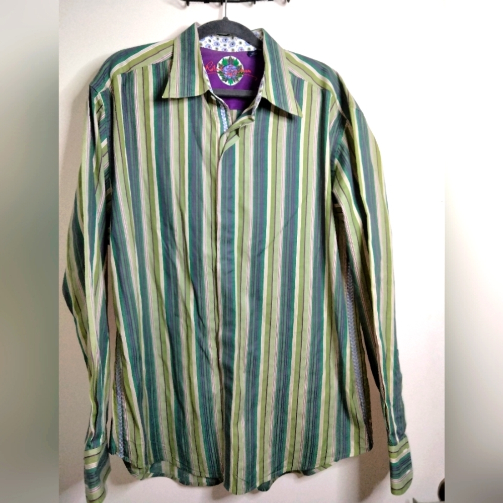 Robert Graham (Size 2XL) Men's Multicolored Striped Button Down Front LS Shirt